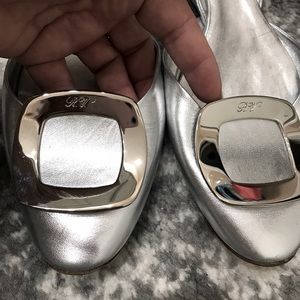 Roger Vivier silver flats-beautiful